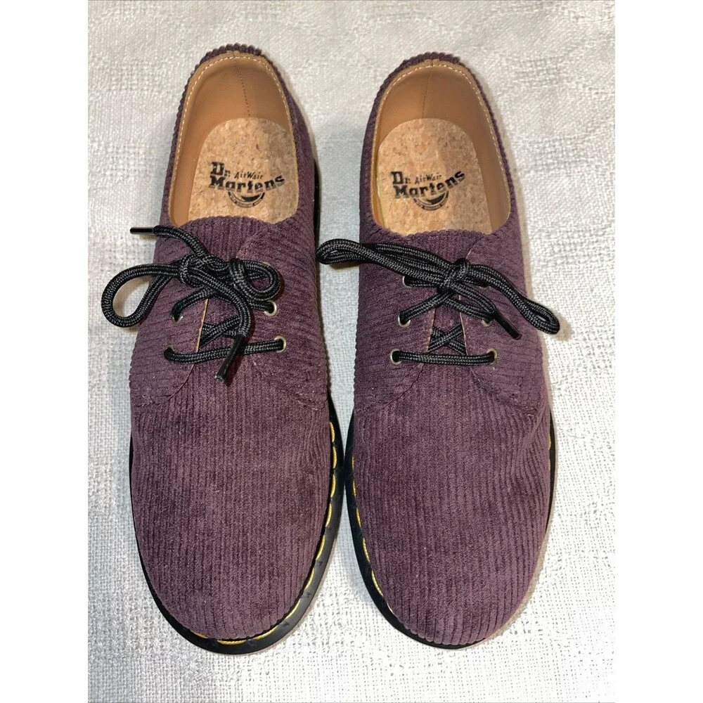 Dr. Martens Men’s Corduroy Oxfords Size 8 M Purple Streetwear Outdoors City NWOB